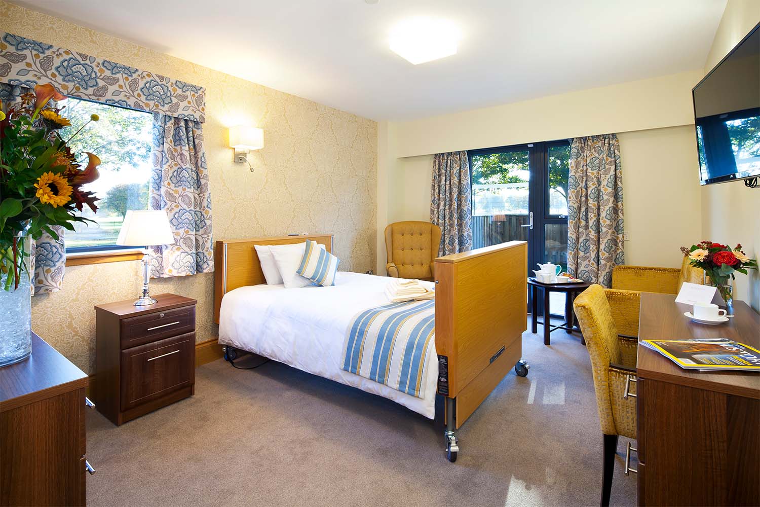 luxury bedroom in a care home