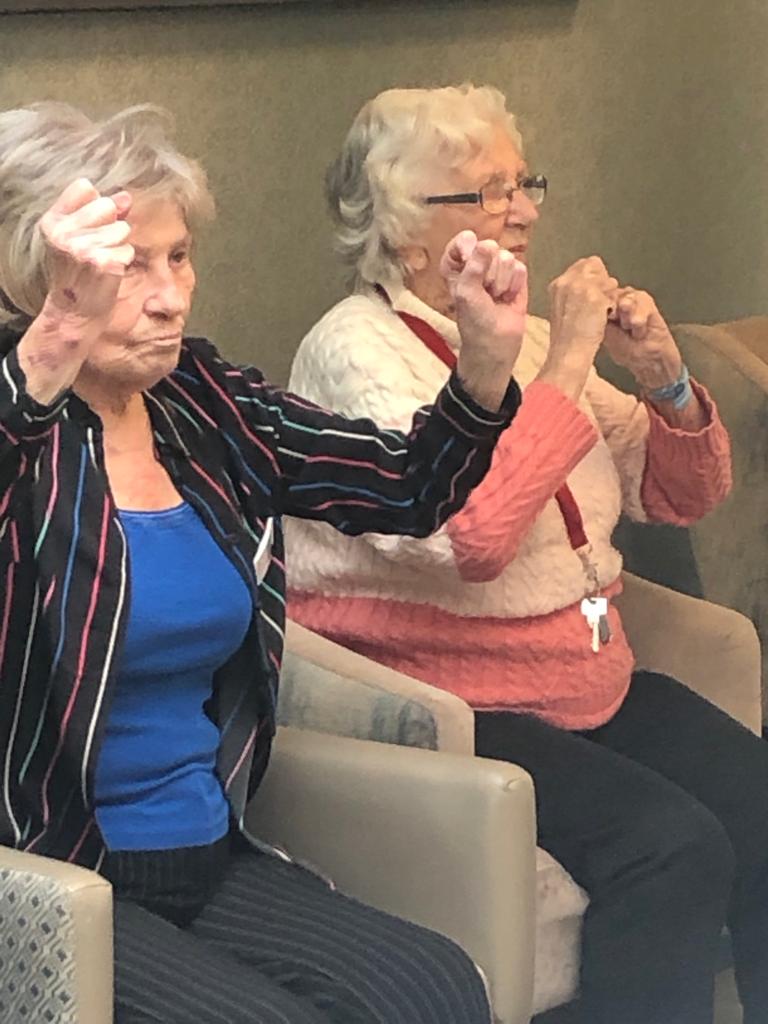 Residents Doing Chair Exercises