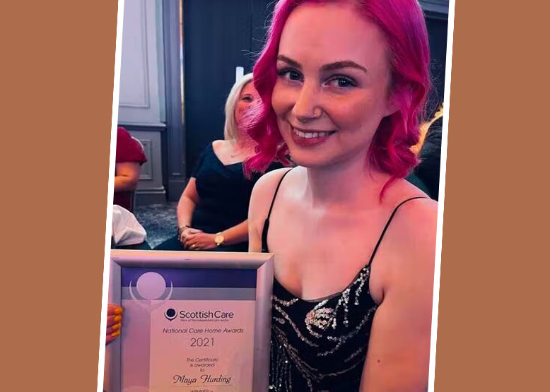 Maya Winning Award at Scottish Care Awards
