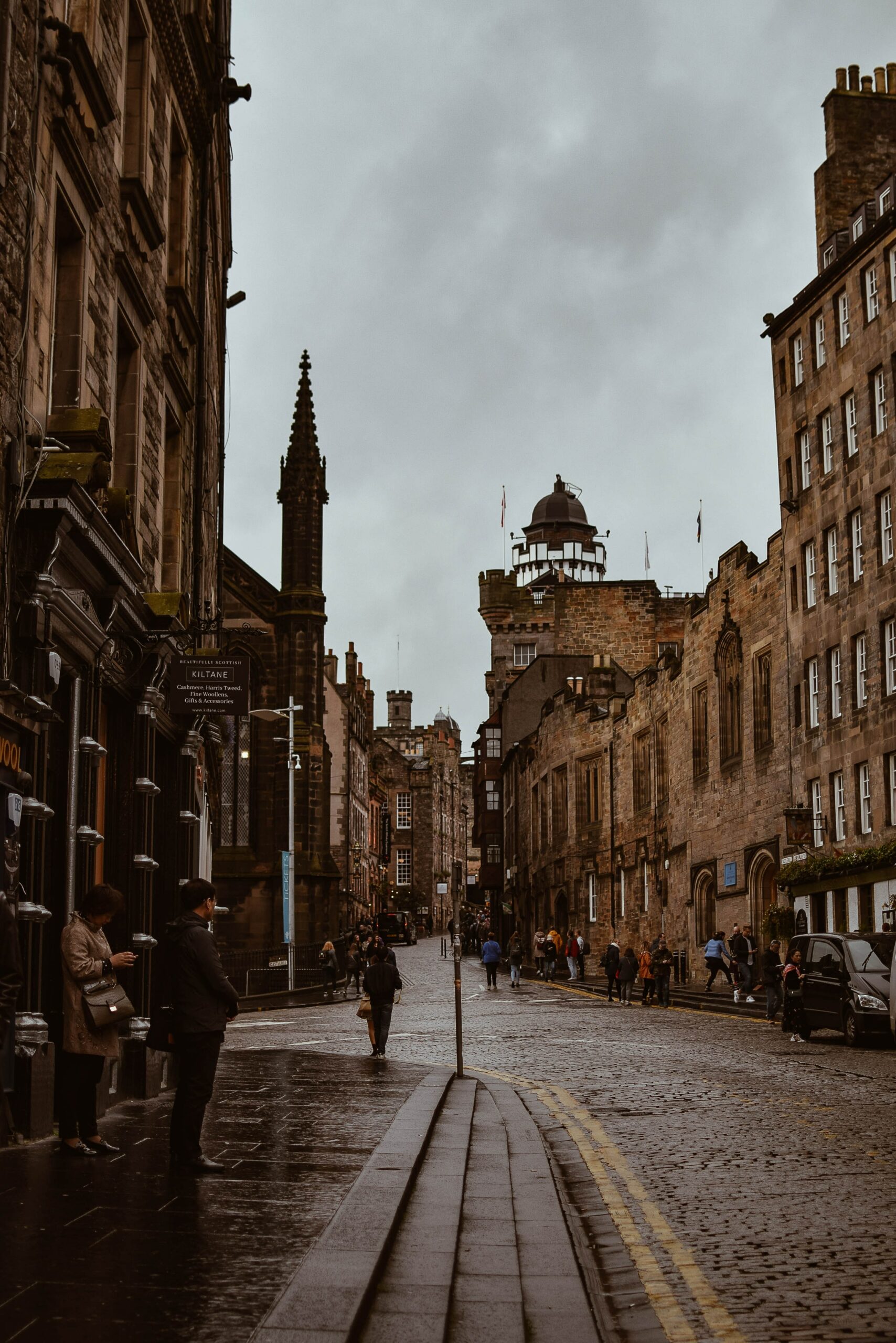 Edinburgh City Centre on a Gloomy Day