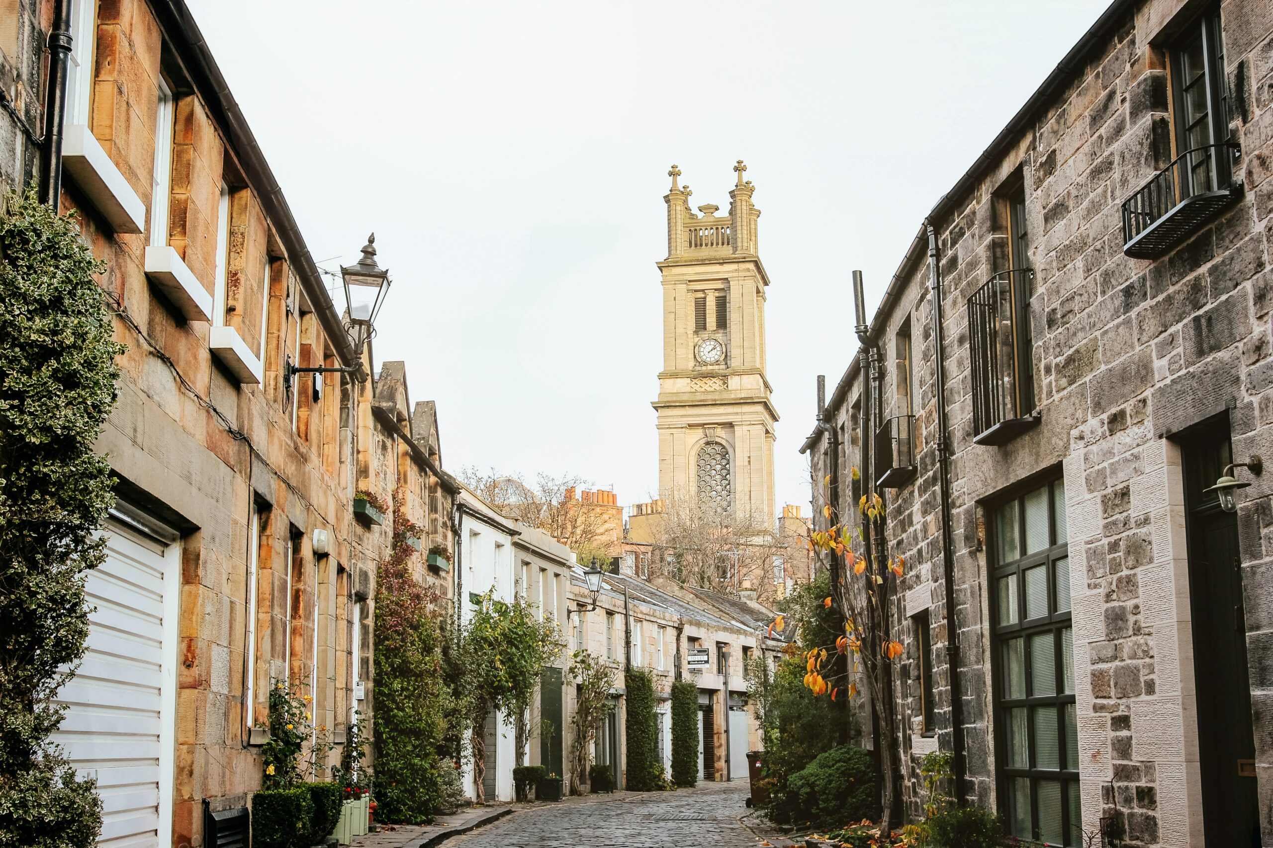 A Shot of a Street in Edinburgh