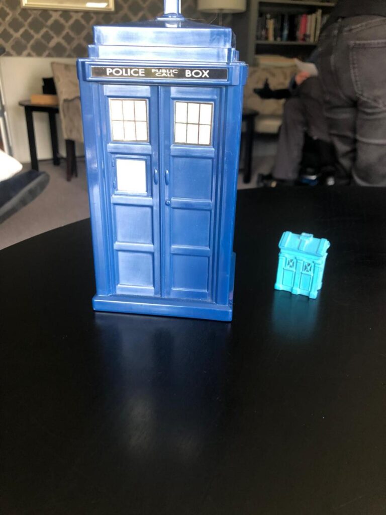 Model of blue police box