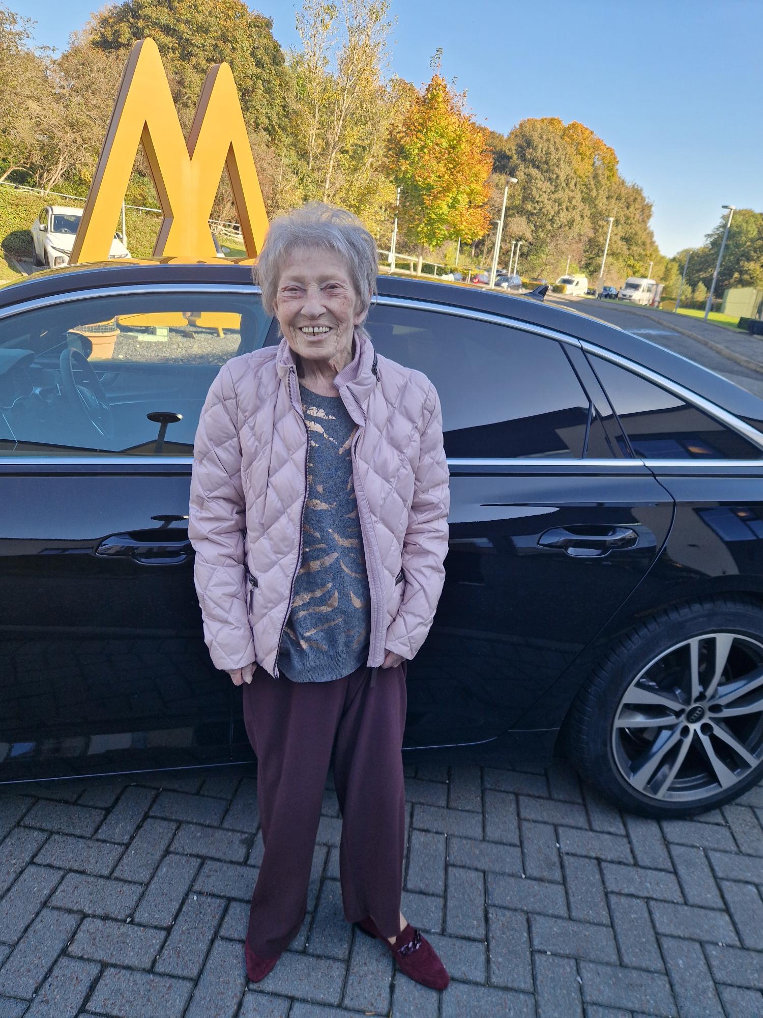 Manor Grange Care Home residents enjoying a luxurious trip in their new Audi A6