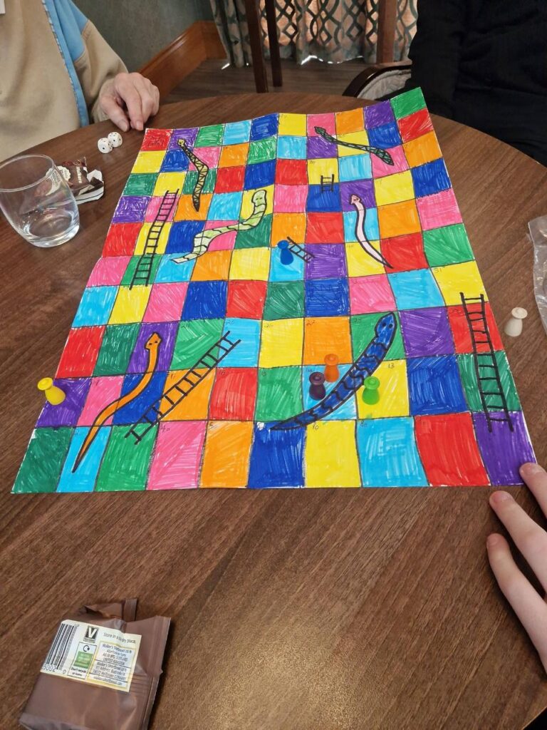 homemade snakes and ladders game
